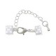Metal extension chain set with clasp and 7mm ribbon crimp end Silver
